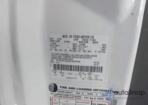 2010 Ford F-150 Xlt z USA, uszkodzony, nr VIN 1FTEW1C82AFA67838